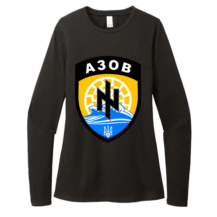 Azov Battalion A30B Shield Special Forces Ukraine Womens CVC Long Sleeve Shirt