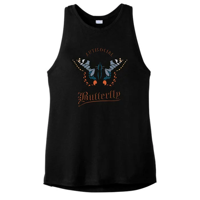 Antisocial Butterfly Ladies Tri-Blend Wicking Tank