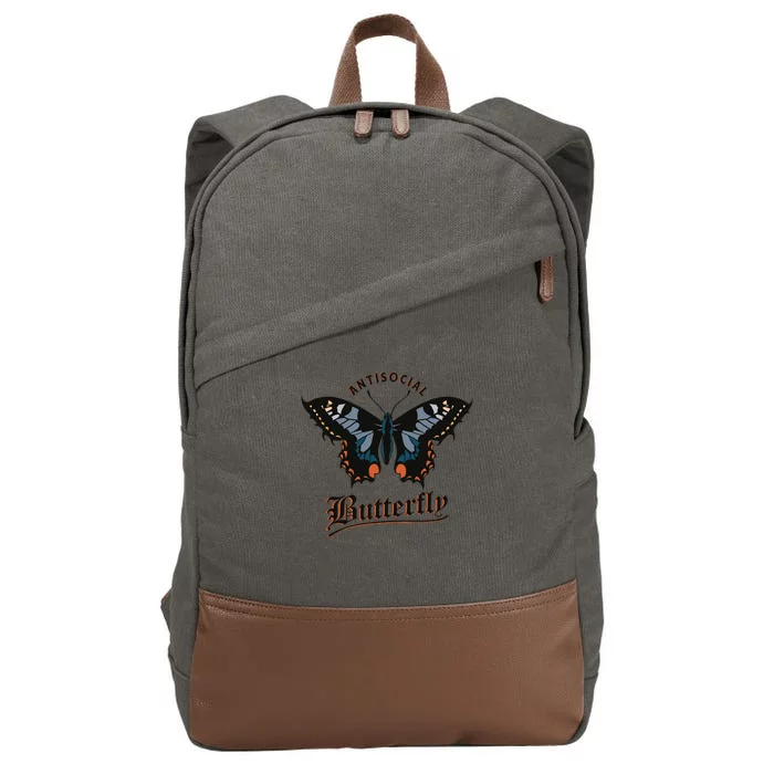 Antisocial Butterfly Cotton Canvas Backpack