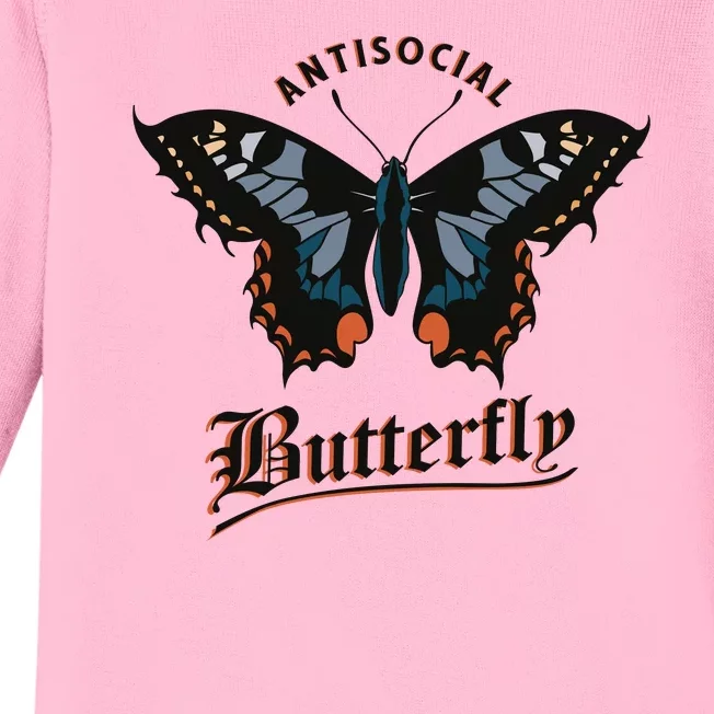 Antisocial Butterfly Baby Long Sleeve Bodysuit