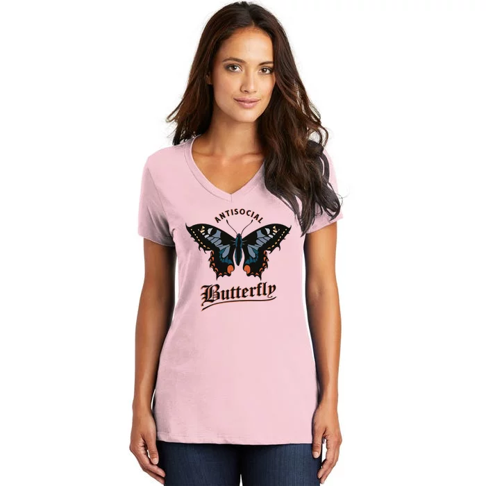 Antisocial Butterfly Women's V-Neck T-Shirt