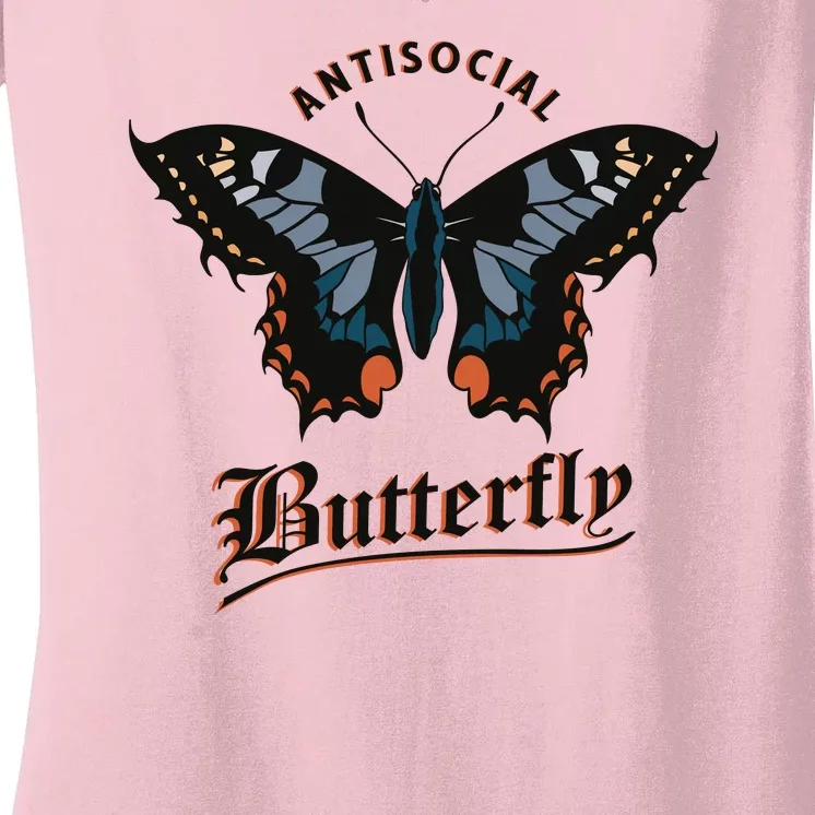 Antisocial Butterfly Women's V-Neck T-Shirt