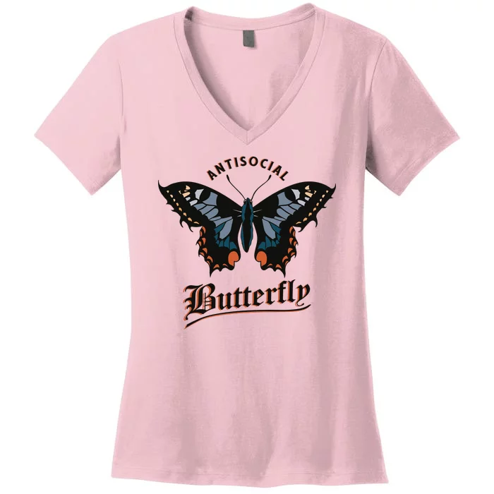 Antisocial Butterfly Women's V-Neck T-Shirt