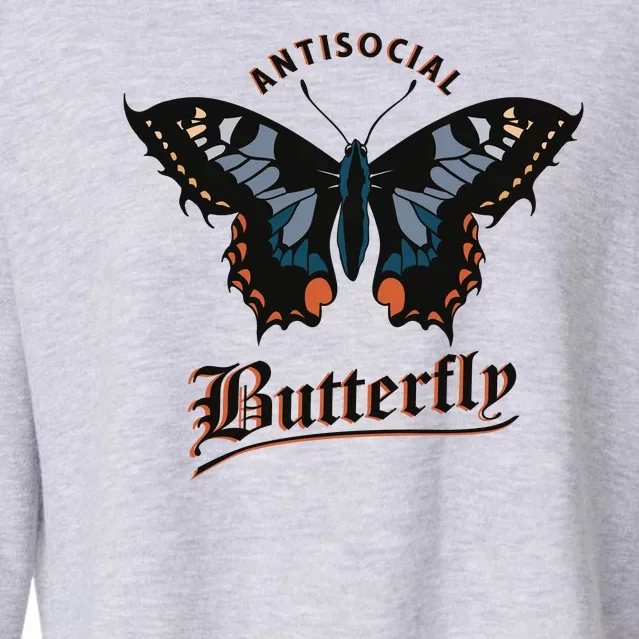 Antisocial Butterfly Cropped Pullover Crew