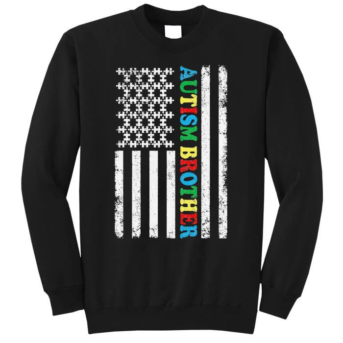 Autism Brother Autism American Flag Family Awareness Sweatshirt