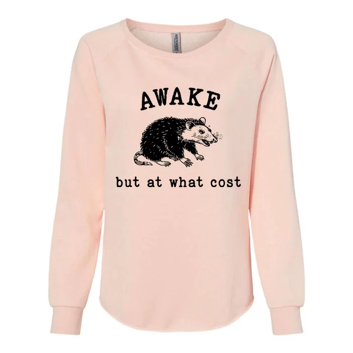 Awake But At What Cost Retro Womens California Wash Sweatshirt