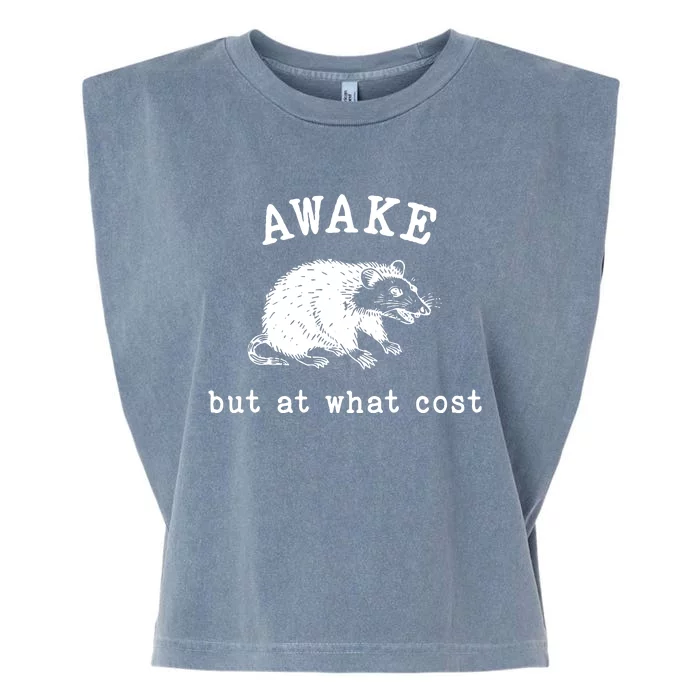 Awake But At What Cost Retro Garment-Dyed Women's Muscle Tee