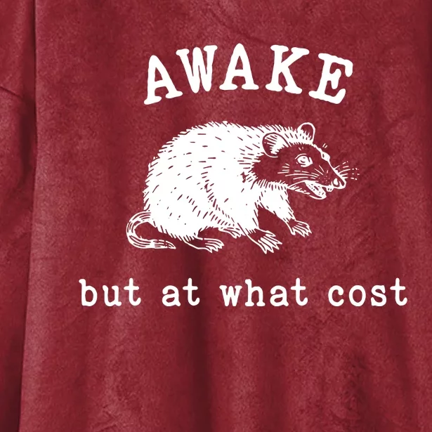 Awake But At What Cost Retro Hooded Wearable Blanket