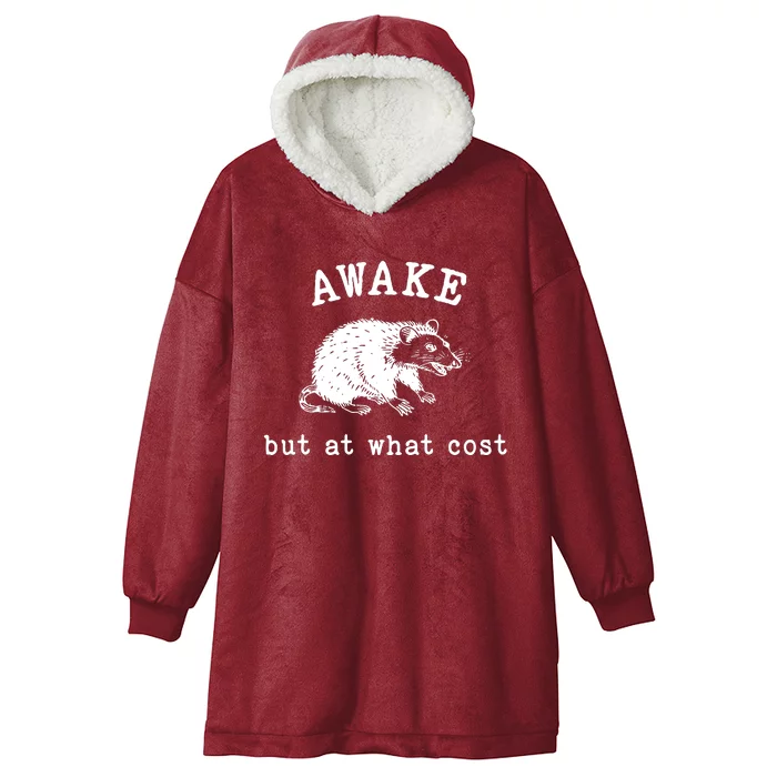 Awake But At What Cost Retro Hooded Wearable Blanket