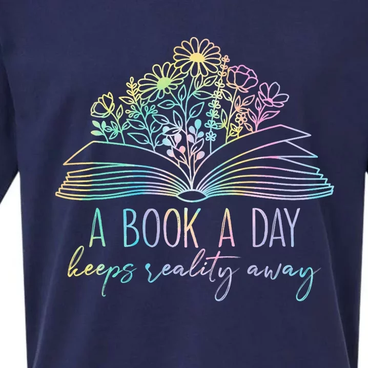 A Book A Day Keeps Reality Away Funny Reading Book Lovers Sueded Cloud Jersey T-Shirt