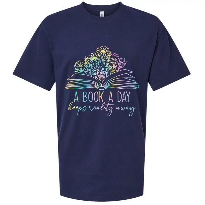 A Book A Day Keeps Reality Away Funny Reading Book Lovers Sueded Cloud Jersey T-Shirt