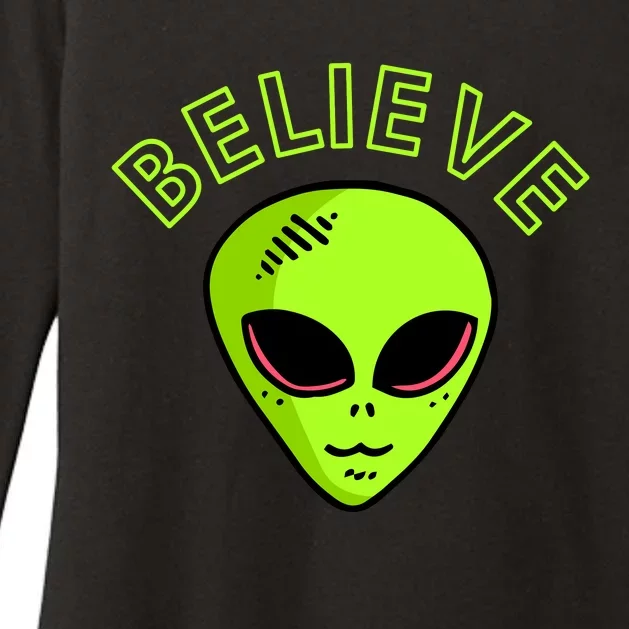 Alien Believe Womens CVC Long Sleeve Shirt