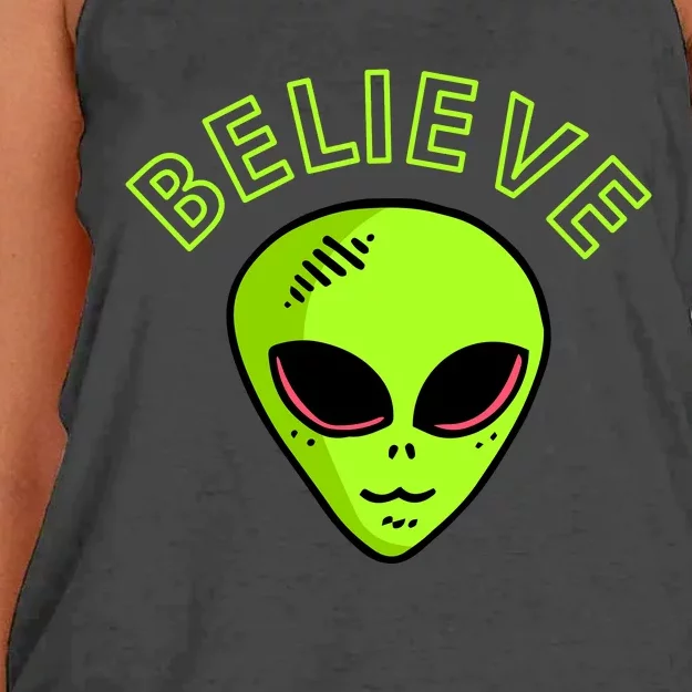 Alien Believe Women's Knotted Racerback Tank