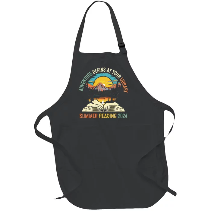 Adventure Begins At Your Library Summer Reading 2024 Vintage Full-Length Apron With Pocket