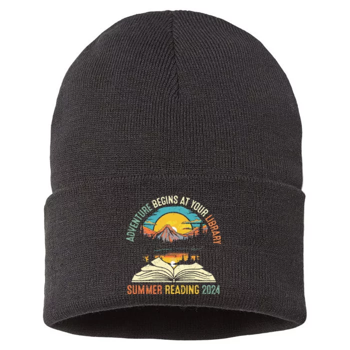 Adventure Begins At Your Library Summer Reading 2024 Vintage Sustainable Knit Beanie