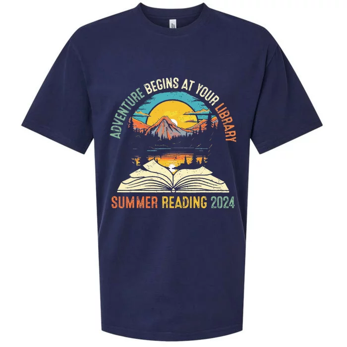 Adventure Begins At Your Library Summer Reading 2024 Vintage Sueded Cloud Jersey T-Shirt