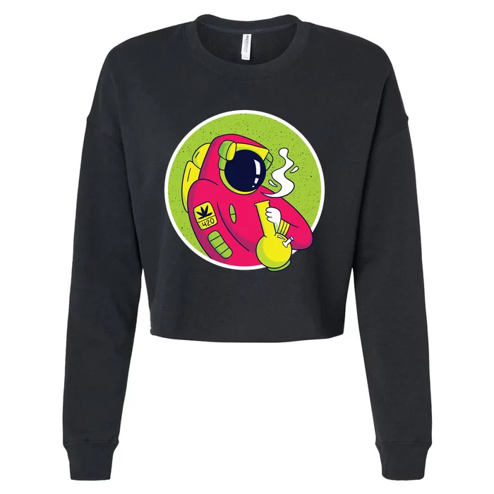 Astronaut Bong Cropped Pullover Crew