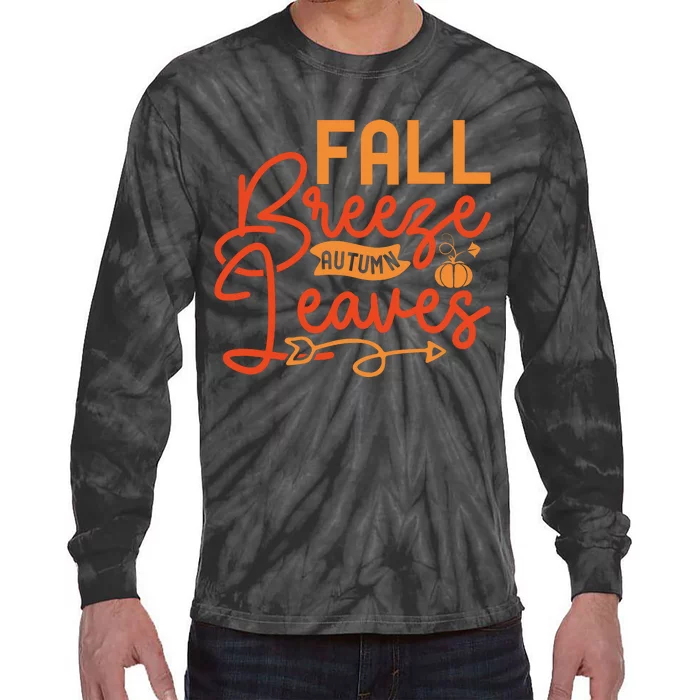 Autumn Breeze And Leaves Tie-Dye Long Sleeve Shirt