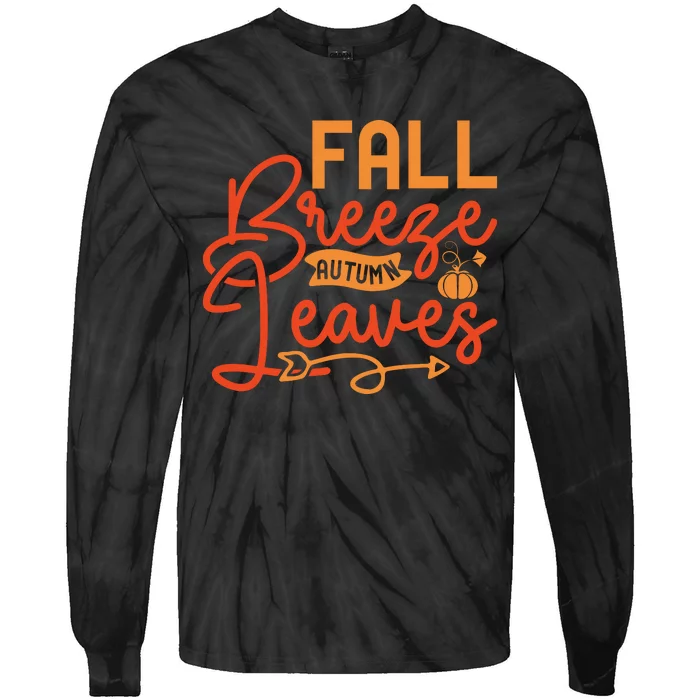 Autumn Breeze And Leaves Tie-Dye Long Sleeve Shirt