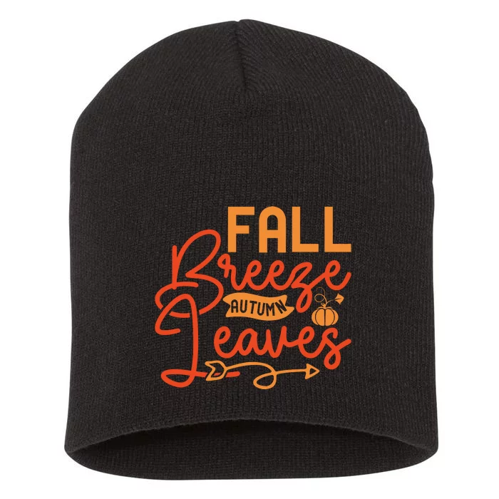 Autumn Breeze And Leaves Short Acrylic Beanie