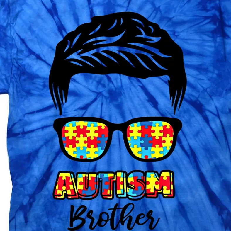 Autism Brother Autism Awareness Acceptance Month Autism Gift Tie-Dye T-Shirt