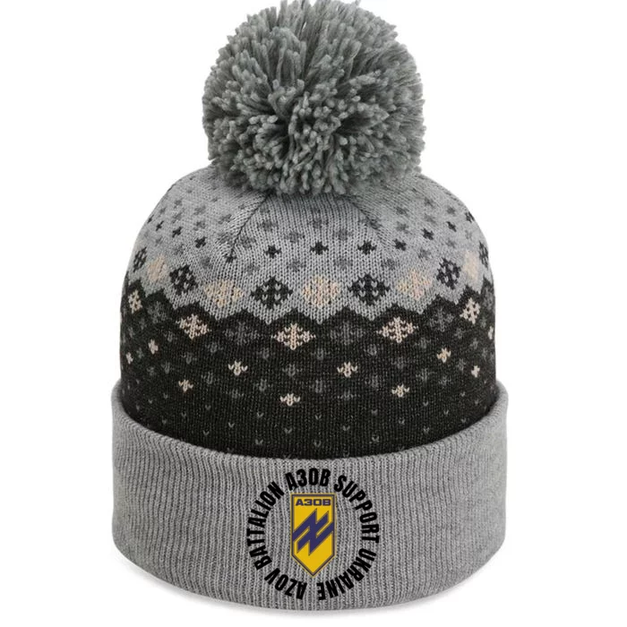 Azov Battalion A30B Support Ukraine I Stand With Ukraine The Baniff Cuffed Pom Beanie