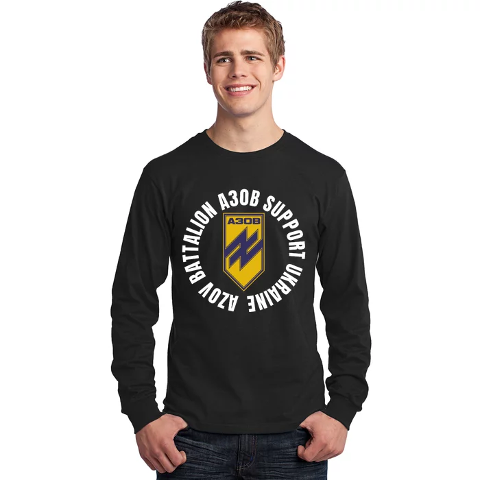 Azov Battalion A30B Support Ukraine I Stand With Ukraine Long Sleeve Shirt