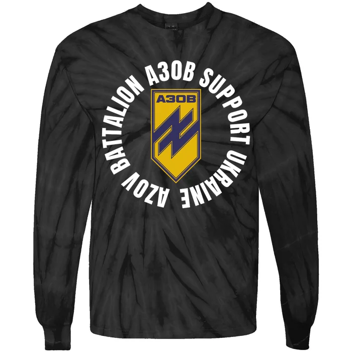 Azov Battalion A30B Support Ukraine I Stand With Ukraine Tie-Dye Long Sleeve Shirt