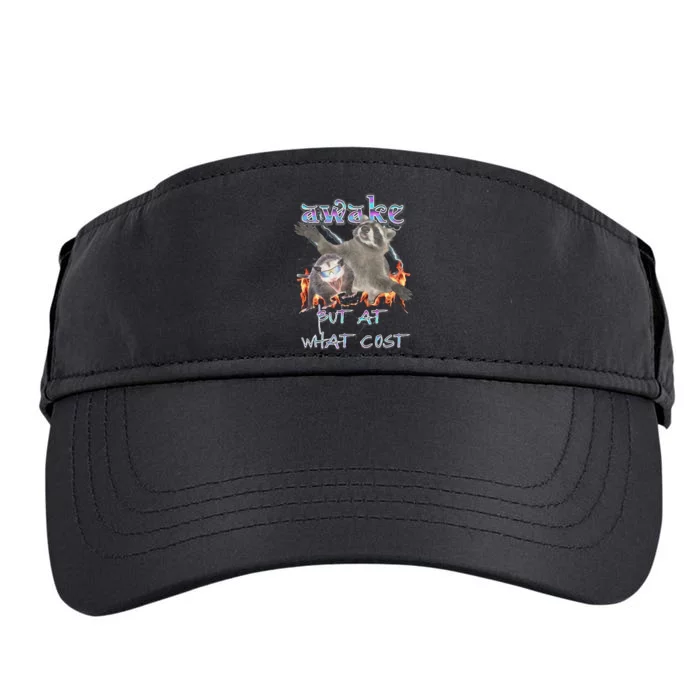 Awake But At What Cost Possum Funny Adult Drive Performance Visor