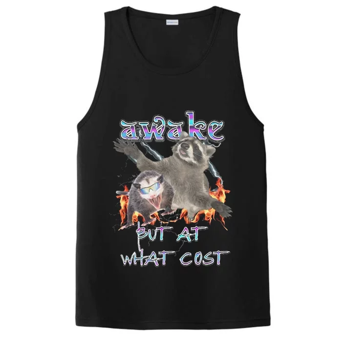 Awake But At What Cost Possum Funny Performance Tank