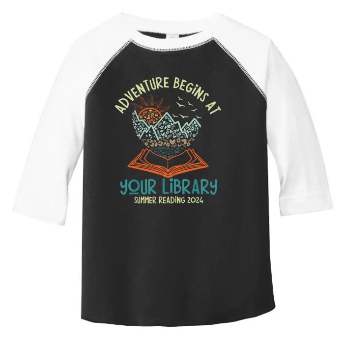 Adventure Begins At Your Library Summer Reading 2024 Toddler Fine Jersey T-Shirt