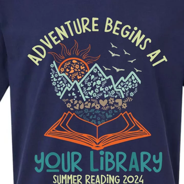 Adventure Begins At Your Library Summer Reading 2024 Sueded Cloud Jersey T-Shirt