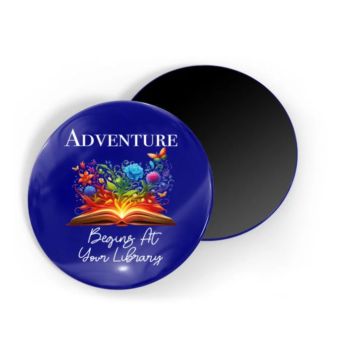 Adventure Begins At Your Library Summer Reading 2024 Flowers Cool Gift Magnet