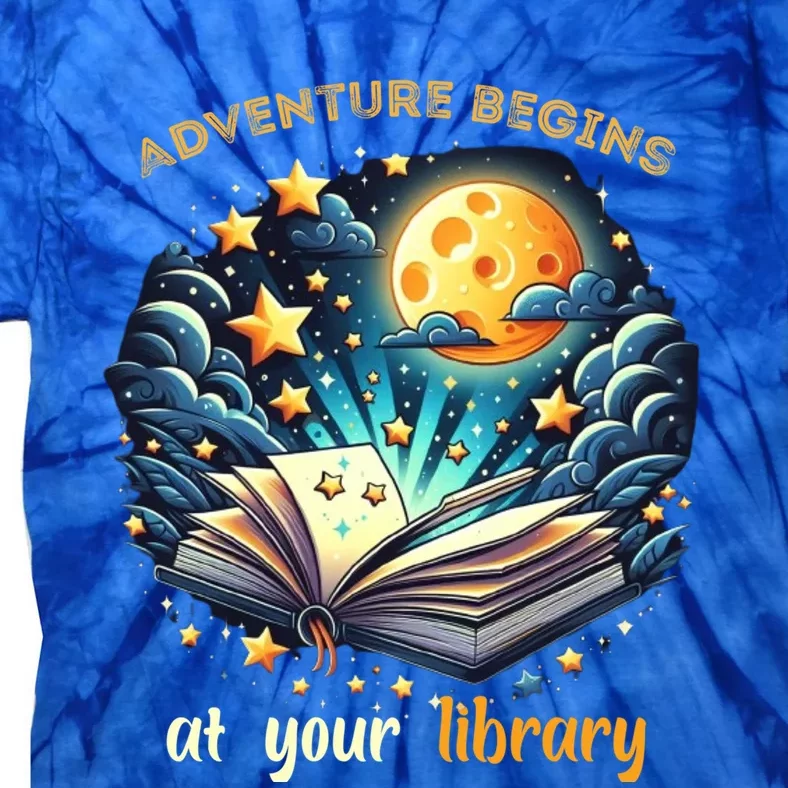 Adventure Begins At Your Library Summer Reading Program 2024 Funny Gift Tie-Dye T-Shirt