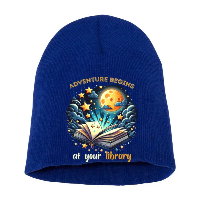 Adventure Begins At Your Library Summer Reading Program 2024 Funny Gift Short Acrylic Beanie