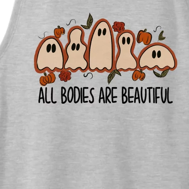 All Bodies Are Beautiful Halloween Funny Ghost Positive Ladies Tri-Blend Wicking Tank