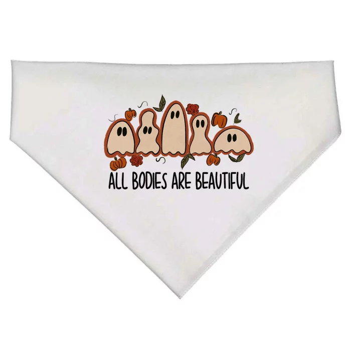 All Bodies Are Beautiful Halloween Funny Ghost Positive USA-Made Doggie Bandana