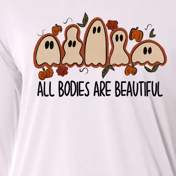 All Bodies Are Beautiful Halloween Funny Ghost Positive Cooling Performance Long Sleeve Crew