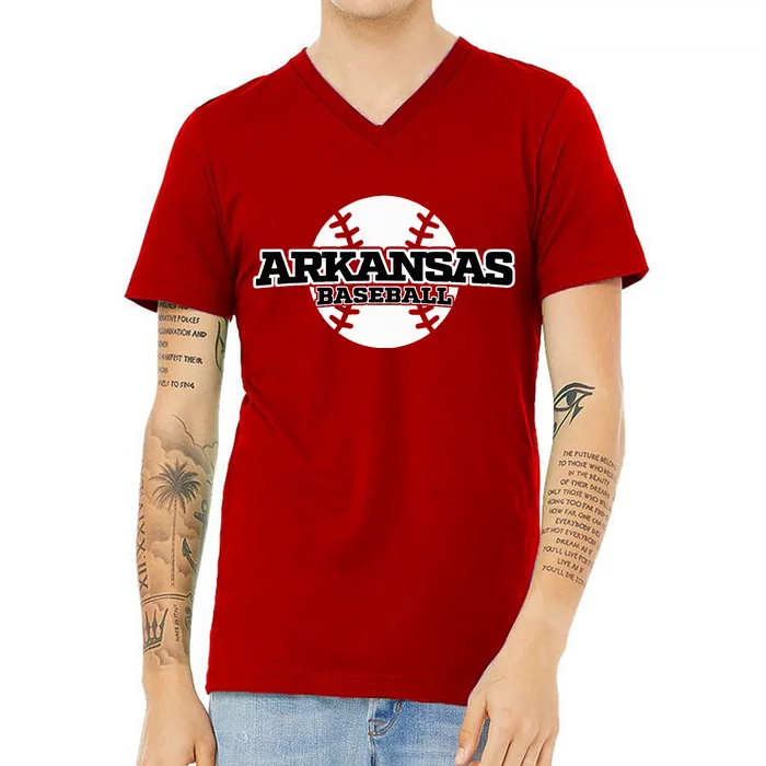 Arkansas Baseball V-Neck T-Shirt