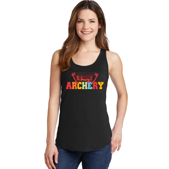 Archery Bow And Arrow Colorful Gift Ladies Essential Tank