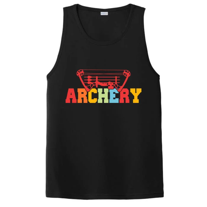 Archery Bow And Arrow Colorful Gift Performance Tank