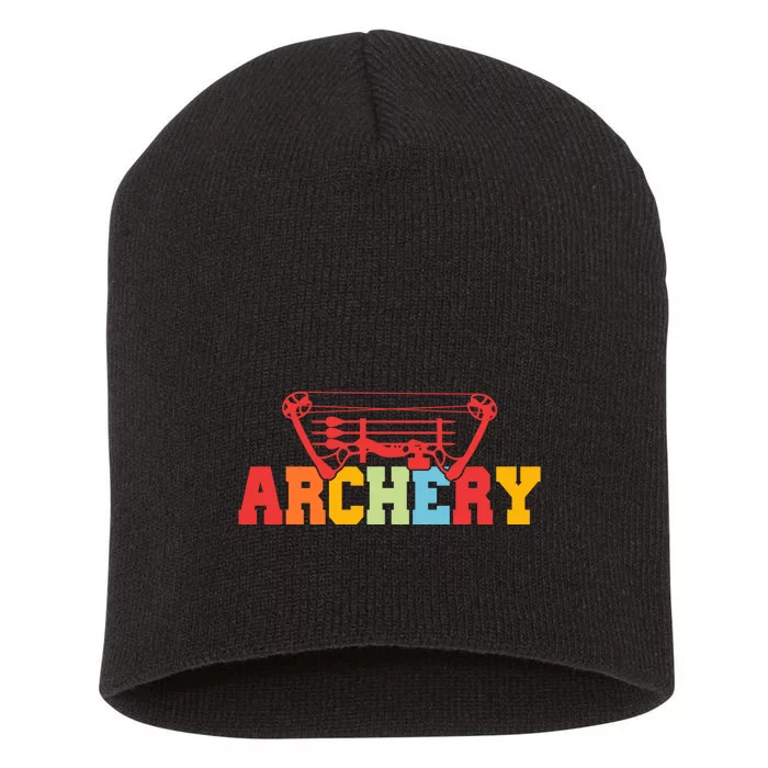 Archery Bow And Arrow Colorful Gift Short Acrylic Beanie