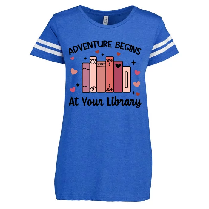 Adventure Begins At Your Library Summer Reading 2024 Vintage Gift Enza Ladies Jersey Football T-Shirt