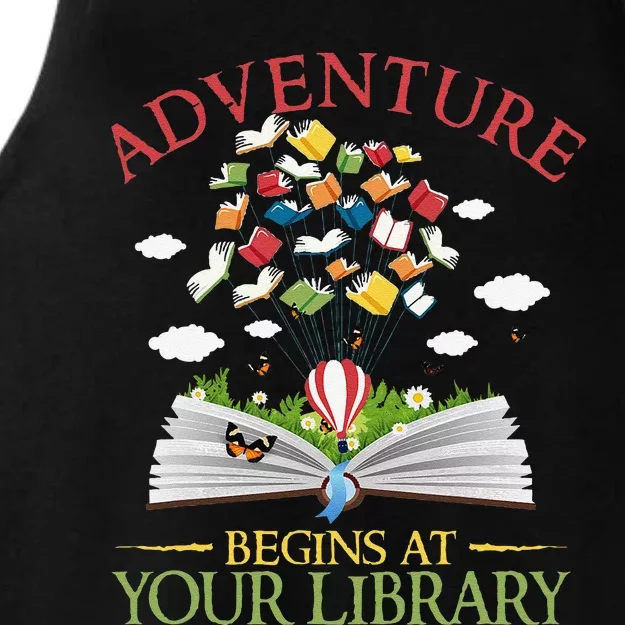 Adventure Begins At Your Library 2024 Reading Summer Ladies Tri-Blend Wicking Tank