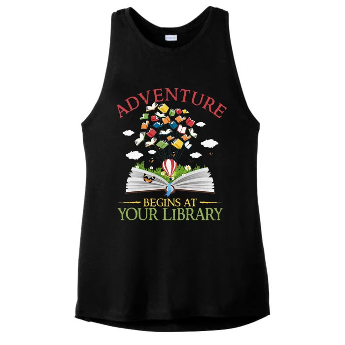 Adventure Begins At Your Library 2024 Reading Summer Ladies Tri-Blend Wicking Tank