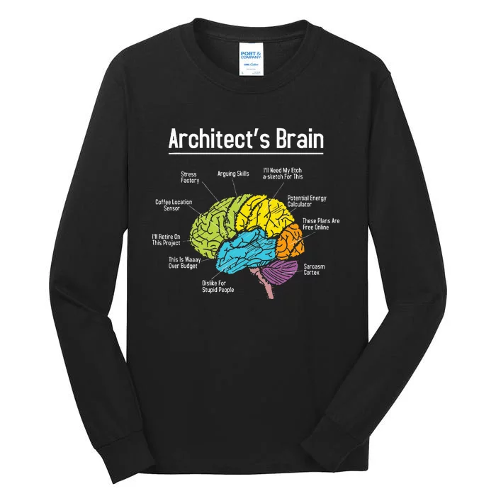 ArchitectS Brain Architect Architecture Design Plan Build Tall Long Sleeve T-Shirt