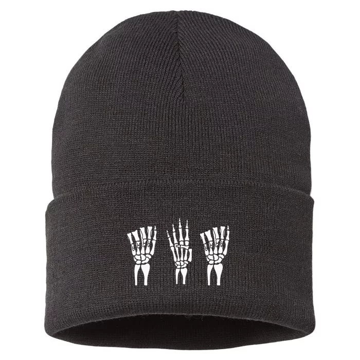 Applied Behavior Analysis Skeleton Hands Sign Language Sustainable Knit Beanie