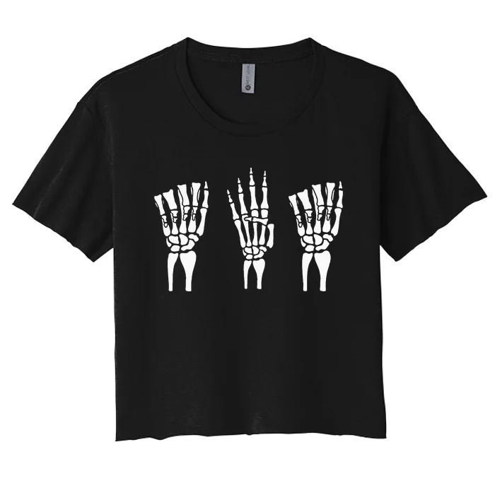 Applied Behavior Analysis Skeleton Hands Sign Language Women's Crop Top Tee