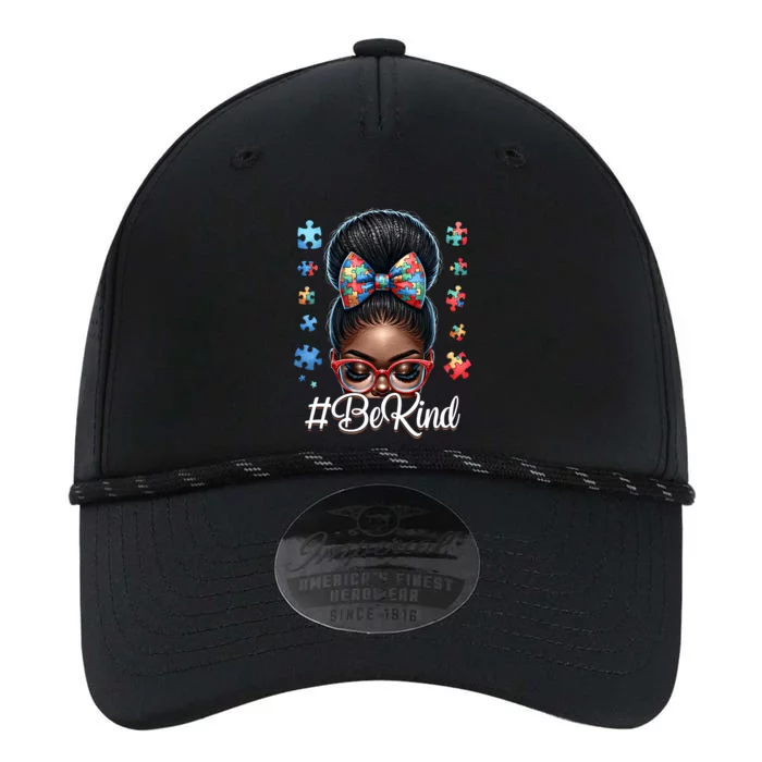 Afro Black Autism Awareness Messy Bun Be Kind Gift Performance The Dyno Cap