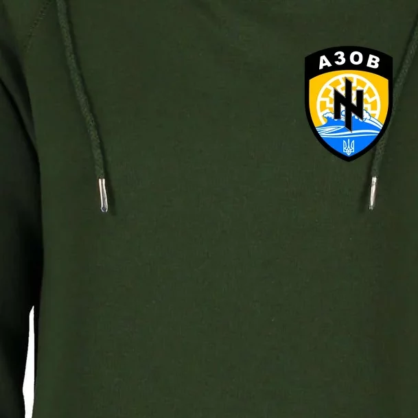 Azov Battalion A30B Shield Special Forces Ukraine Womens Funnel Neck Pullover Hood